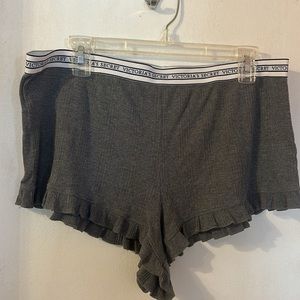 Victoria’s Secret Cotton Poly Rib-Knit Ruffle Pajama Shorts Sz XL